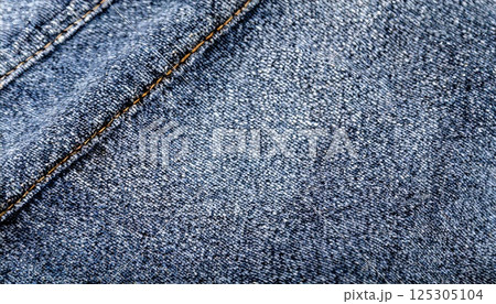 《AI画像》青いジーンズ生地のテクスチャー 125305104