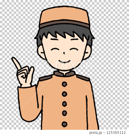 一名男飯店工作人員指著 125305112