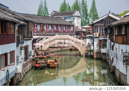 tourist boat port by bridge to city god temple, Zhujiajia, Shanghai tourist boat port by bridge to city god temple, Zhujiajia, Shanghai 125305209