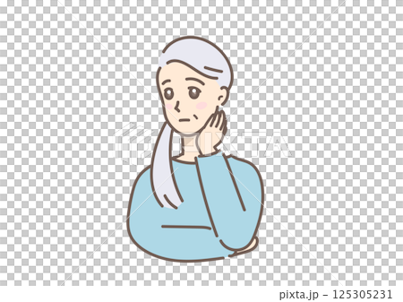 焦慮的中年婦女，表情憂慮，問題和憂慮尚未解決 125305231