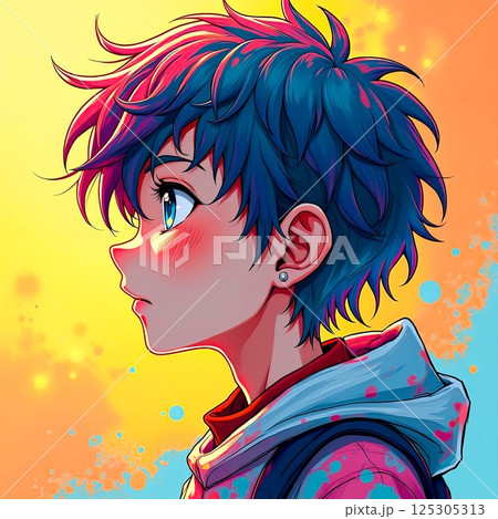 【イラスト素材】迫力満点!遠くを見つめる美少年像 【イラスト素材】迫力満点!遠くを見つめる美少年像 125305313