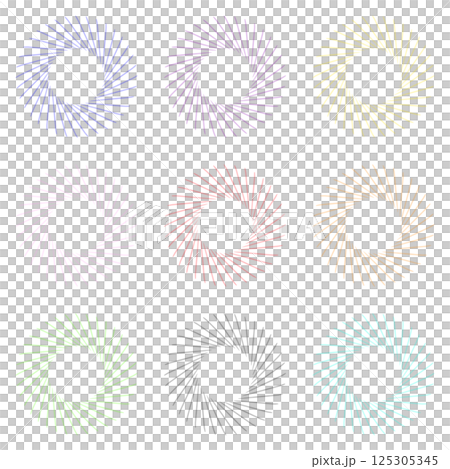 Colorful long linear circular frames - 9 colors Colorful long linear circular frames - 9 colors 125305345