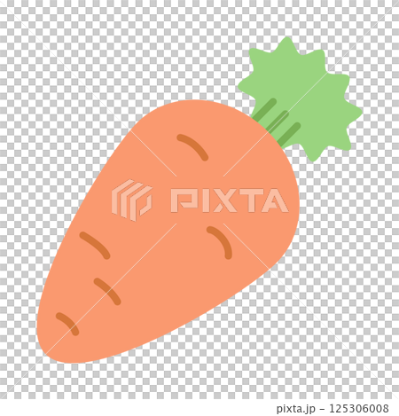 柔らかい色の野菜イラスト　にんじん 125306008