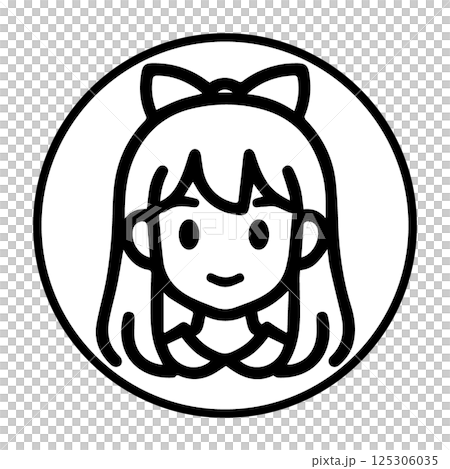 リボンの女子のかわいいアイコン 125306035