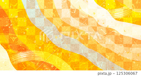 オレンジ　和柄　秋　背景	 125306067