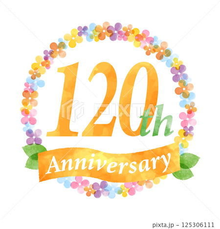 120周年の花リースフレーム 125306111