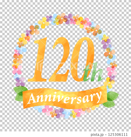 120周年の花リースフレーム 125306111