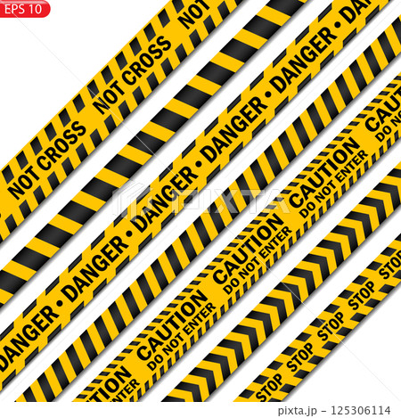 Creative vector of black and yellow police stripe Creative vector of black and yellow police stripe 125306114
