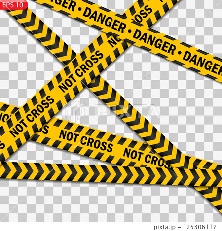 Creative vector of black and yellow police stripe Creative vector of black and yellow police stripe 125306117