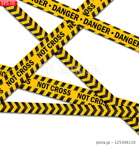 Creative vector of black and yellow police stripe Creative vector of black and yellow police stripe 125306118