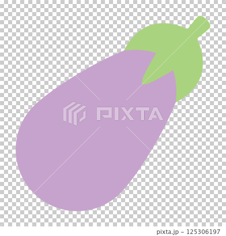 柔和色彩蔬菜插畫：茄子 125306197