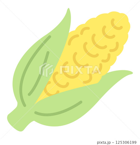 柔らかい色の野菜イラスト　とうもろこし 125306199