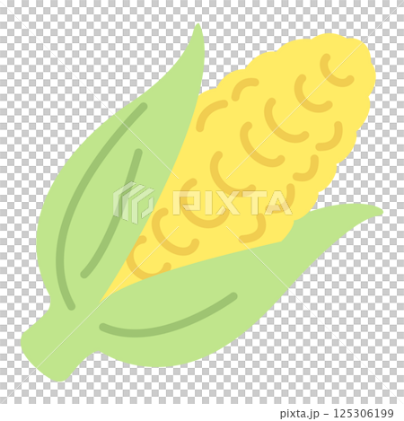 柔らかい色の野菜イラスト　とうもろこし 125306199