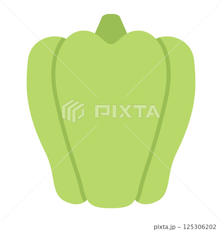 柔らかい色の野菜イラスト　ピーマン 125306202