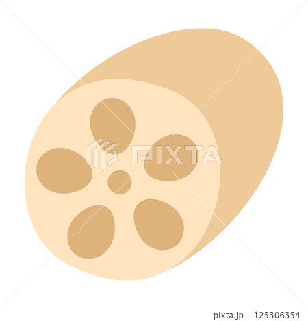 柔らかい色の野菜イラスト れんこん 柔らかい色の野菜イラスト れんこん 125306354