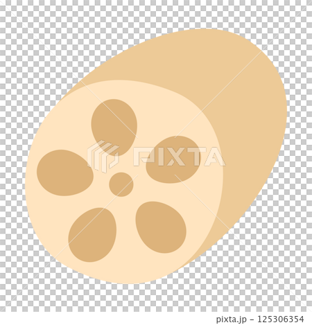 柔らかい色の野菜イラスト れんこん 柔らかい色の野菜イラスト れんこん 125306354