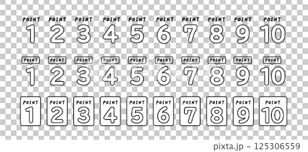 数字 ポイント アイコン 手描き風 セット 125306559