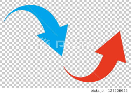 Up arrow and down arrow illustration set Up arrow and down arrow illustration set 125306633