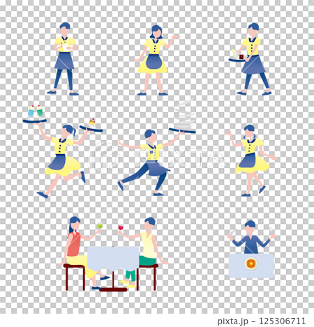 働く人たちのイラストセット 125306711