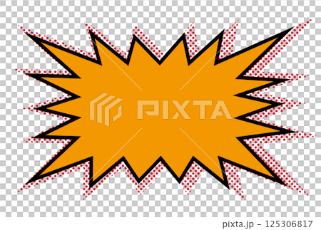 鋸齒狀炸彈方形對話泡泡框/點橘色 125306817