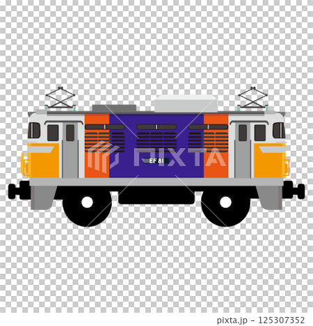 玩具式EF81電力機車03號仙后座彩色向量圖 125307352