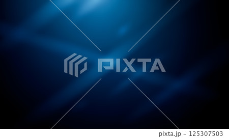Blue light leak overlay with glowing streaks on dark background creating abstract atmospheric effect for artistic projects or design visual 125307503