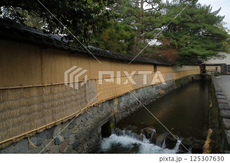 金沢長町武家屋敷跡を流れる小川の景色 金沢長町武家屋敷跡を流れる小川の景色 125307630