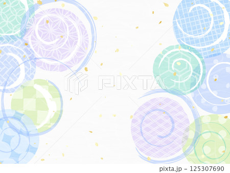 いろいろな和柄の和紙風テクスチャの背景イラスト 125307690