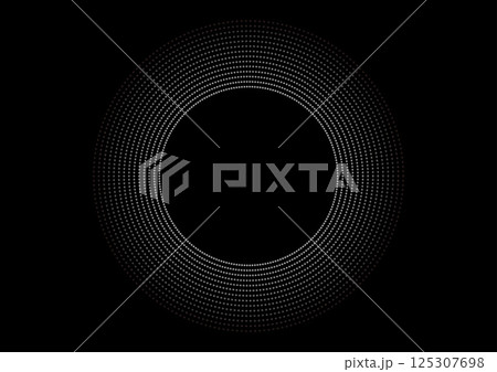 ドットパターンの丸いグラデーションフレーム 125307698