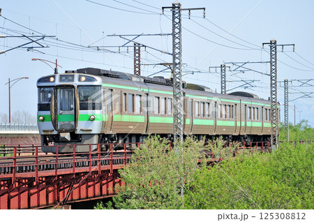 函館本線　豊幌ー江別　JR北海道　721系　F-3017編成（札幌） 125308812