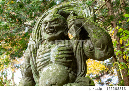 両子寺仁王像と紅葉 両子寺仁王像と紅葉 125308818