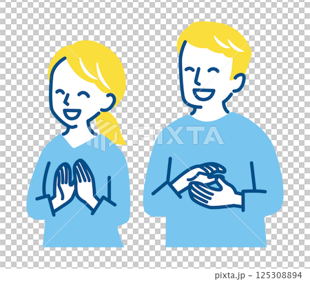 Men and women clapping 125308894