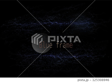 Illustration with isolated abstract blue frame with wave pattern on black background Illustration with isolated abstract blue frame with wave pattern on black background 125308946