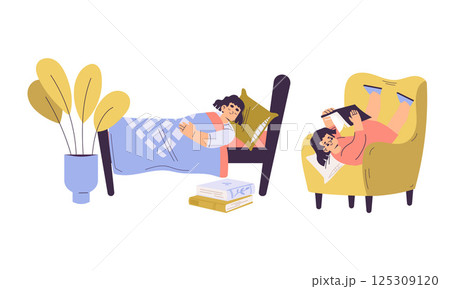 A Cozy Indoor Scene Designed for Relaxation, Perfect for Reading and Leisure Activities 125309120