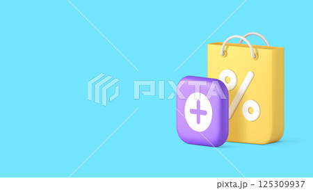 Shopping sale discount add goods purchase order price off clearance banner vector illustration 125309937
