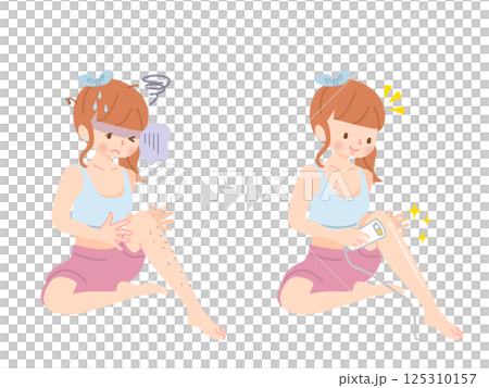 年輕女子自己脫腿毛 125310157