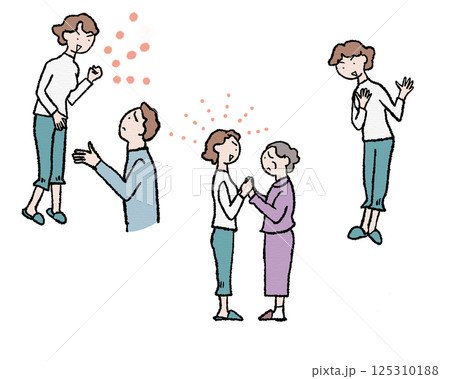 家族の日常生活、夫婦、姑、嫁、諭す、勇気づける 125310188