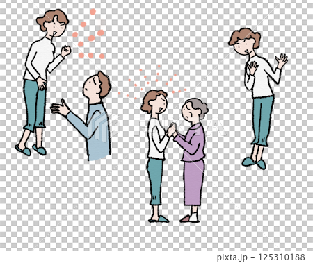 家族の日常生活、夫婦、姑、嫁、諭す、勇気づける 125310188