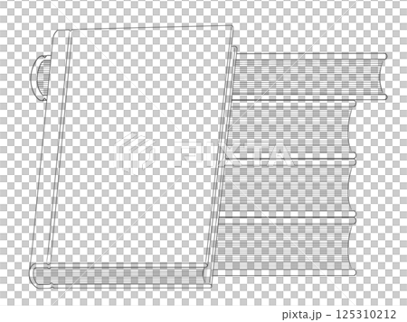 Stacked books line drawing 1/2 125310212