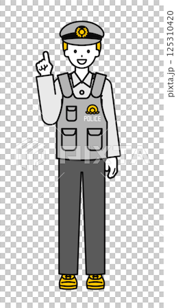 全身姿勢_簡易警官男03 125310420