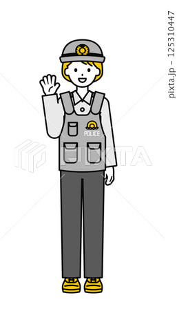 全身のポーズ_シンプルな警察官の女性02 全身のポーズ_シンプルな警察官の女性02 125310447