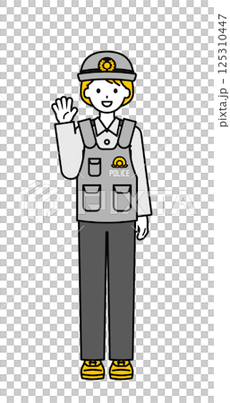 Full body pose_simple police officer woman 02 125310447