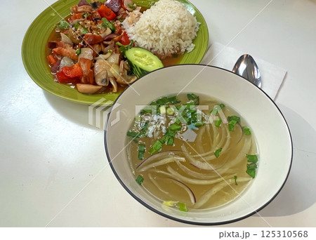 Com Duy Ga Chua Ngot and Vietnamese soup 125310568