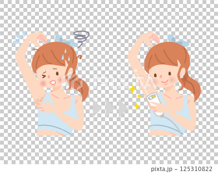 一名年輕女子正在拔除自己的腋毛 125310822