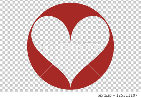 在心形中央剪出一個紅色圓圈 125311107