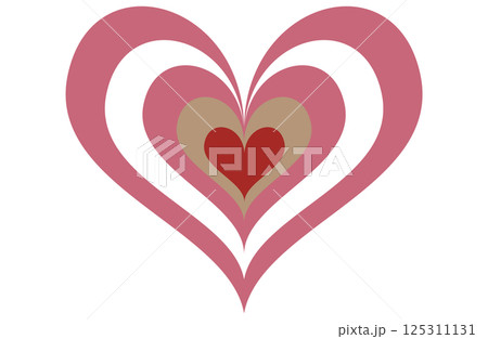 重なったピンクのハート 重なったピンクのハート 125311131