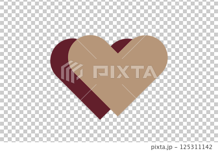 Dull beige heart with brown shadow Dull beige heart with brown shadow 125311142