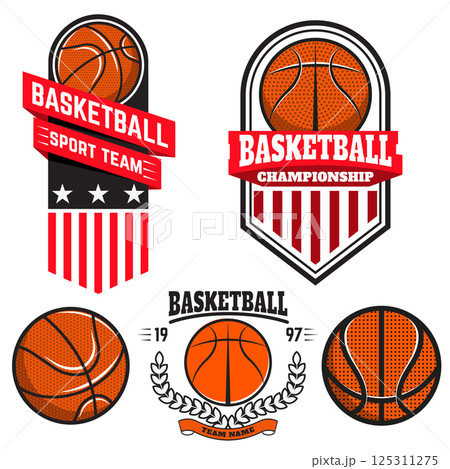 Set of basketball labels and logos and design...のイラスト素材 [125311275] - PIXTA