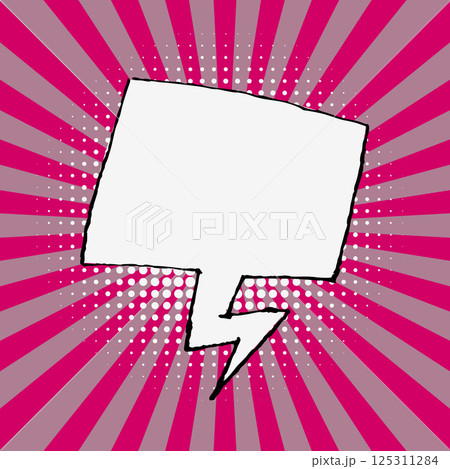 Empty speech bubble on sunburst background. Design element for poster, flyer. Vector illustration. Empty speech bubble on sunburst background. Design element for poster, flyer. Vector illustration. 125311284