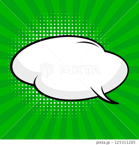 Empty speech bubble on sunburst background. Design element for poster, flyer. Vector illustration. Empty speech bubble on sunburst background. Design element for poster, flyer. Vector illustration. 125311285